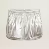 Pantalones cortos de running para hombre en tejido plateado Pantalones cortos de running para hombre en tejido plateado