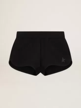 Pantalones cortos negros para mujer con estrella tono sobre tono