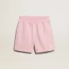 Pantalones cortos para niña en rosa con estrella blanca