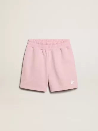 Pantalones cortos para niña en rosa con estrella blanca