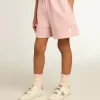 Pantalones cortos para niña en rosa con estrella blanca
