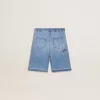 Pantalones cortos vaqueros para niño con bordado en la parte trasera