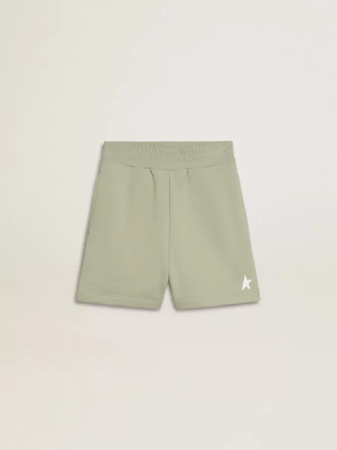 Pantalones cortos verde claro con estrella blanca