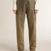 Pantalones de algodón caqui para mujer con efecto degradado Swarovski