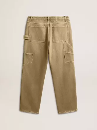 Pantalones de algodón con efecto desgastado para hombre