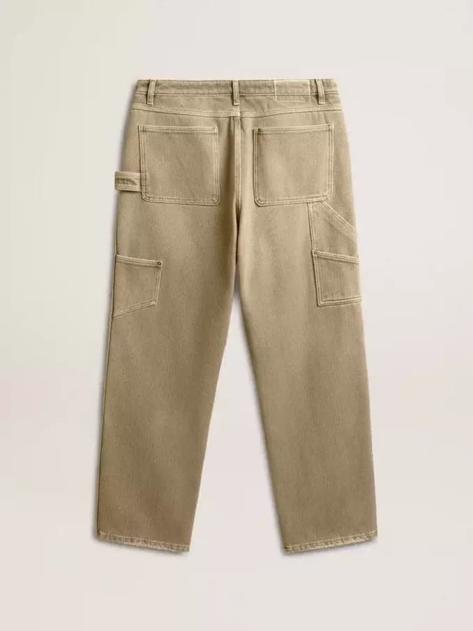 Pantalones de algodón con efecto desgastado para hombre