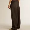 Pantalones de algodón de lavado medio para mujer