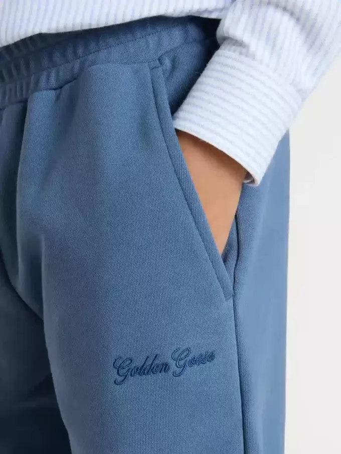 Pantalones de chándal azules para niño con bordado