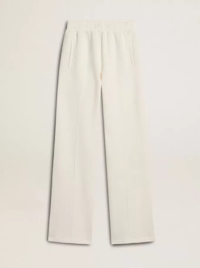 Pantalones de chándal blancos de algodón para mujer