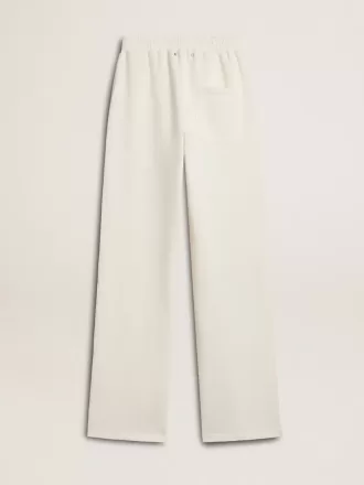 Pantalones de chándal blancos de algodón para mujer