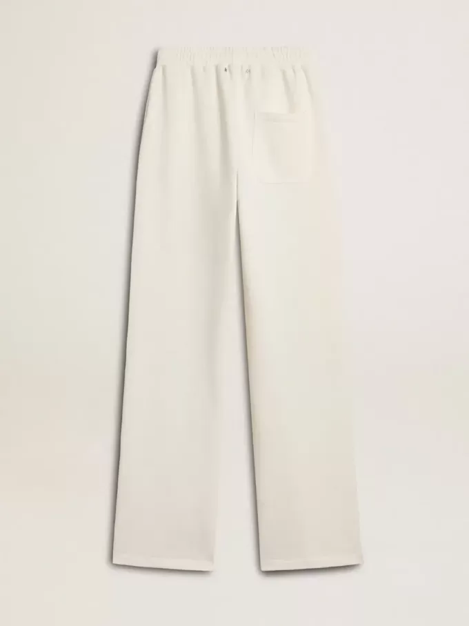Pantalones de chándal blancos de algodón para mujer