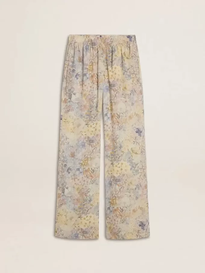 Pantalones de chándal multicolor para mujer con estampado floral