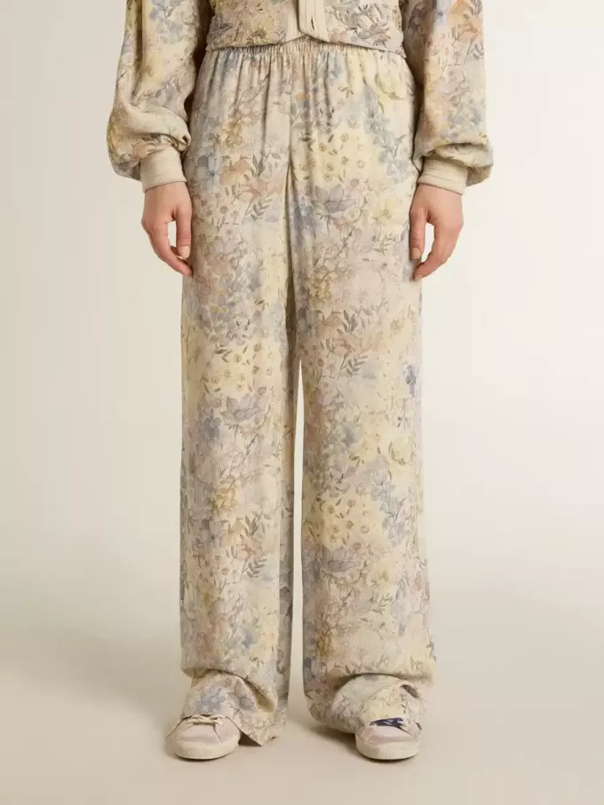 Pantalones de chándal multicolor para mujer con estampado floral