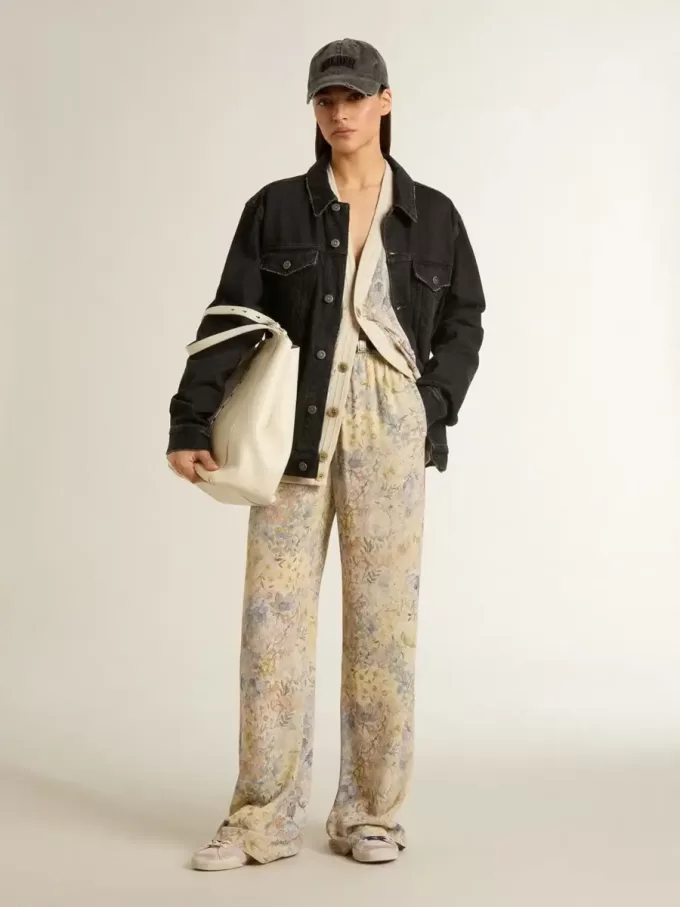 Pantalones de chándal multicolor para mujer con estampado floral