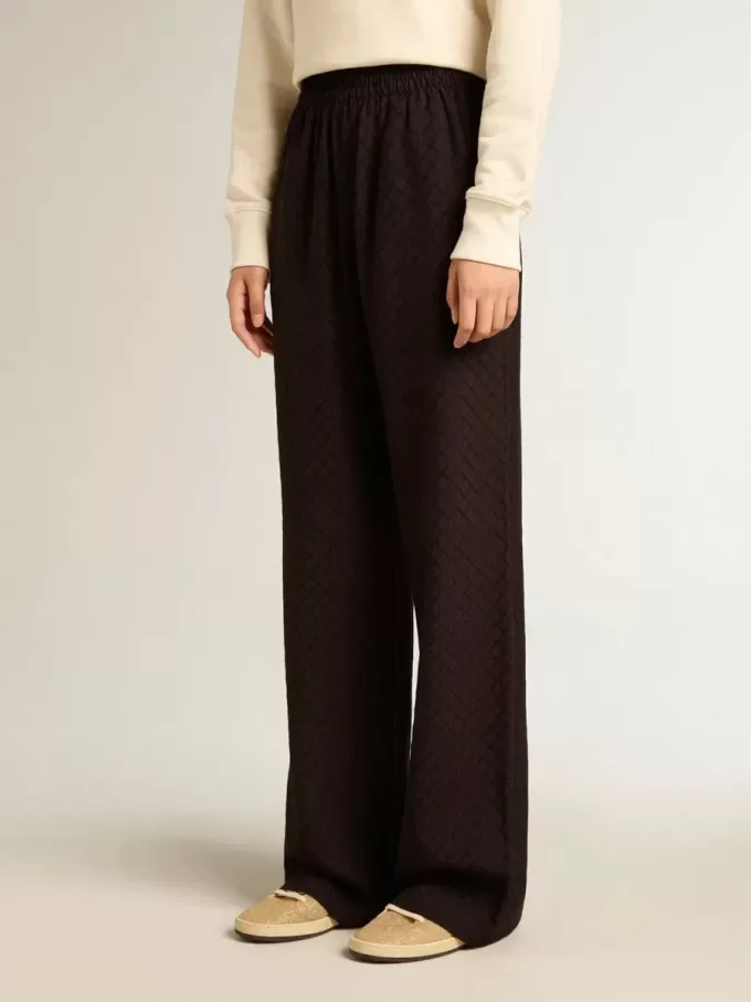 Pantalones de chándal negros de viscosa para mujer