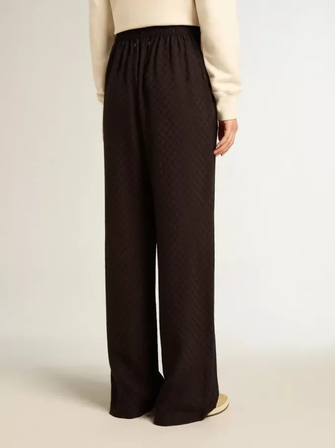 Pantalones de chándal negros de viscosa para mujer