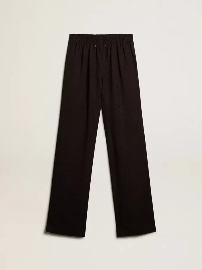 Pantalones de chándal negros de viscosa para mujer