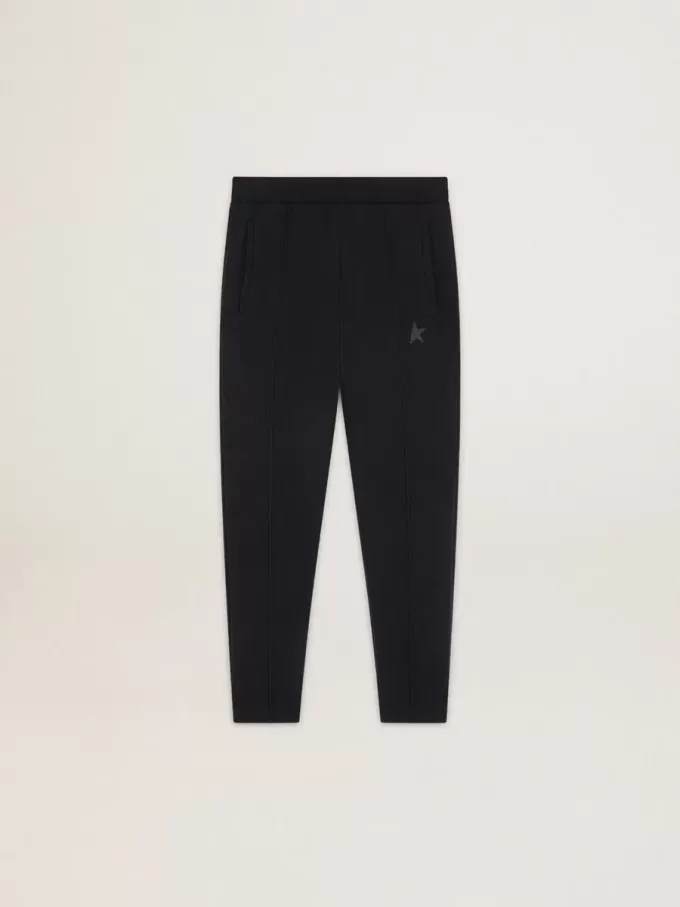 Pantalones de chándal negros para hombre con estrella en la parte delantera