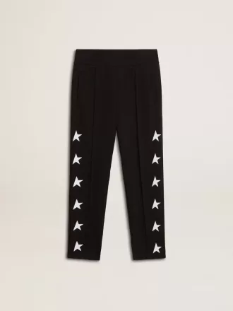 Pantalones de chándal negros para niño con estrellas blancas