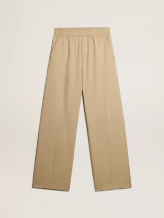 Pantalones de chándal para hombre color arena con bolsillo trasero