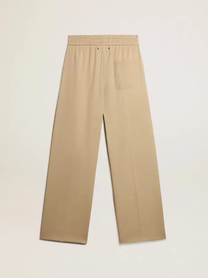 Pantalones de chándal para hombre color arena con bolsillo trasero