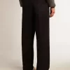 Pantalones de chándal para hombre de lana azul oscuro Pantalones de chándal para hombre de lana azul oscuro