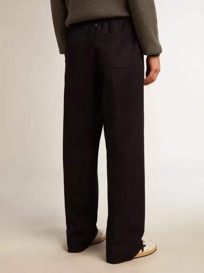 Pantalones de chándal para hombre de lana azul oscuro Pantalones de chándal para hombre de lana azul oscuro