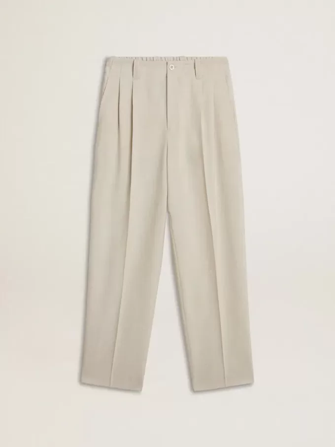 Pantalones de chándal para hombre en mezcla de lana caqui Pantalones de chándal para hombre en mezcla de lana caqui