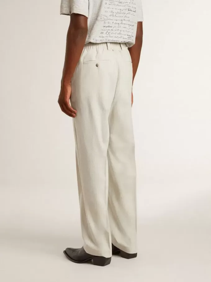 Pantalones de chándal para hombre en mezcla de lana caqui Pantalones de chándal para hombre en mezcla de lana caqui