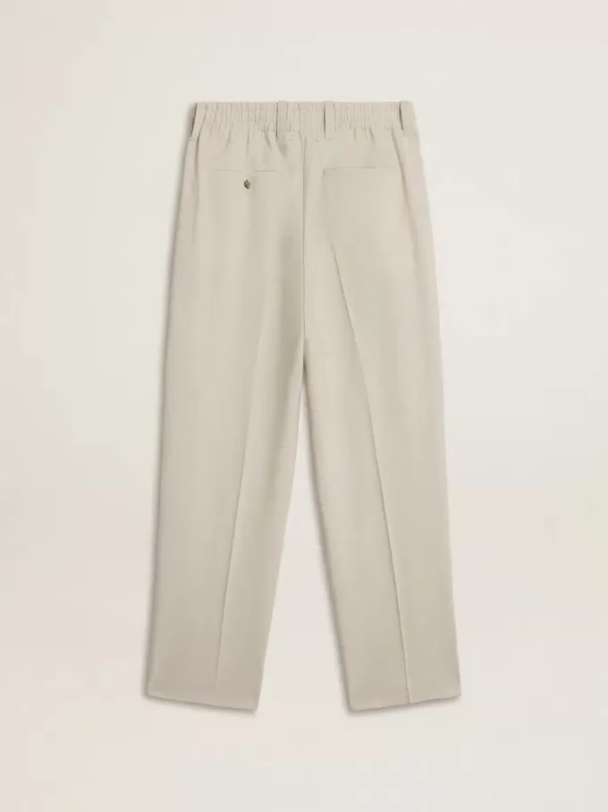 Pantalones de chándal para hombre en mezcla de lana caqui Pantalones de chándal para hombre en mezcla de lana caqui