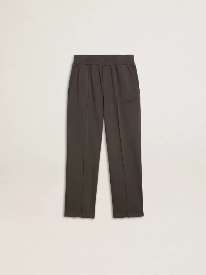 Pantalones de chándal para niño en verde militar con bordados