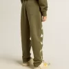 Pantalones de chándal para niño en verde militar con estrellas blancas