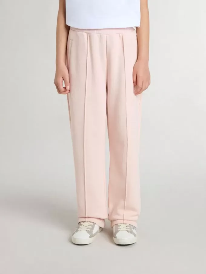 Pantalones de chándal rosas con estampado para niña