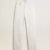Pantalones de denim de algodón para mujer en color blanco óptico