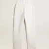 Pantalones de denim de algodón para mujer en color blanco óptico