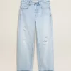 Pantalones de hombre en denim con efecto desgastado Pantalones de hombre en denim con efecto desgastado