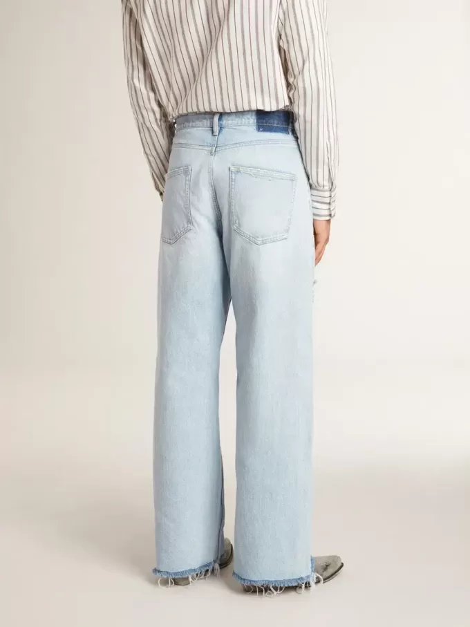 Pantalones de hombre en denim con efecto desgastado Pantalones de hombre en denim con efecto desgastado
