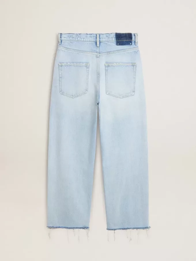 Pantalones de hombre en denim con efecto desgastado Pantalones de hombre en denim con efecto desgastado