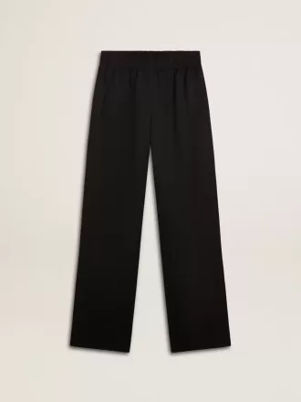 Pantalones de jogging ligeros de lana negra para mujer