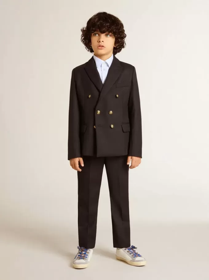 Pantalones de lana azul oscuro para niño