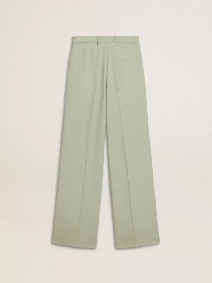 Pantalones de mujer de lana verde salvia