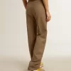 Pantalones de mujer en tejido de lana a medida gris paloma