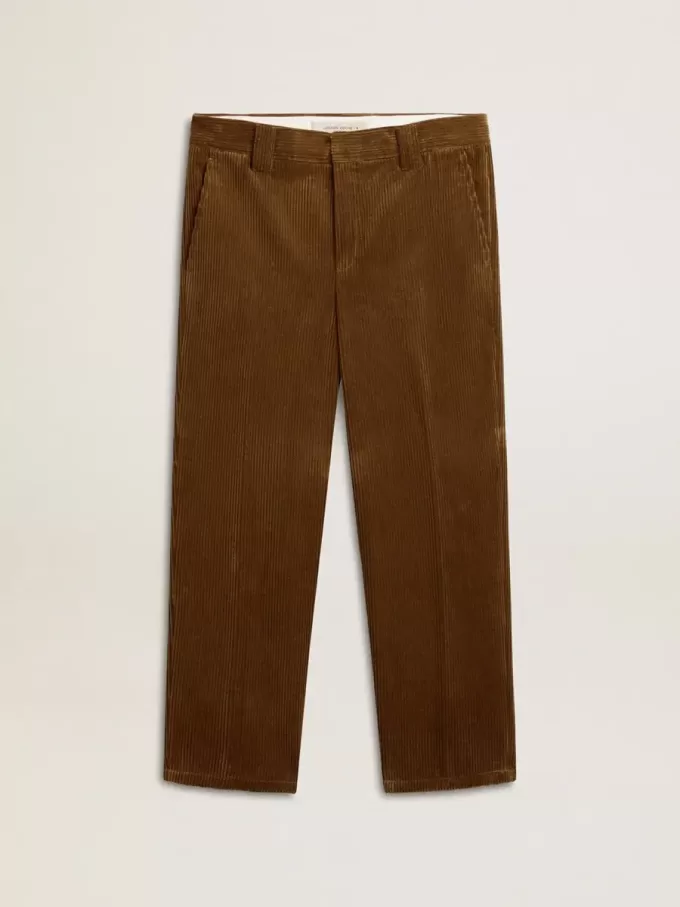 Pantalones de pana verde oliva oscuro para hombre Pantalones de pana verde oliva oscuro para hombre