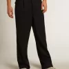 Pantalones de pierna ancha para hombre en lana azul oscuro