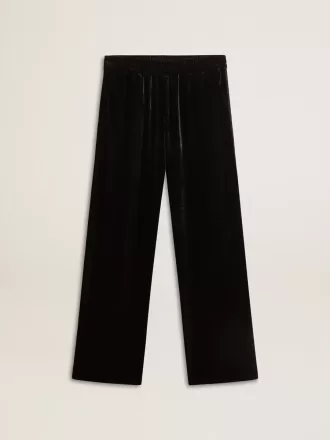 Pantalones de terciopelo negro para hombre