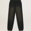 Pantalones deportivos unisex lavados en negro Pantalones deportivos unisex lavados en negro