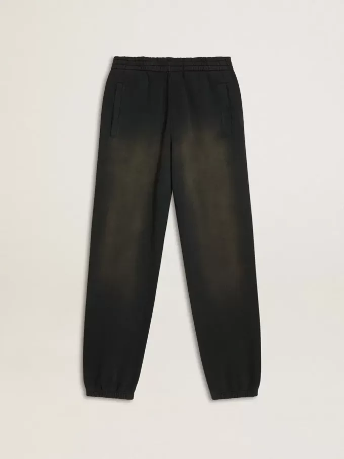 Pantalones deportivos unisex lavados en negro Pantalones deportivos unisex lavados en negro