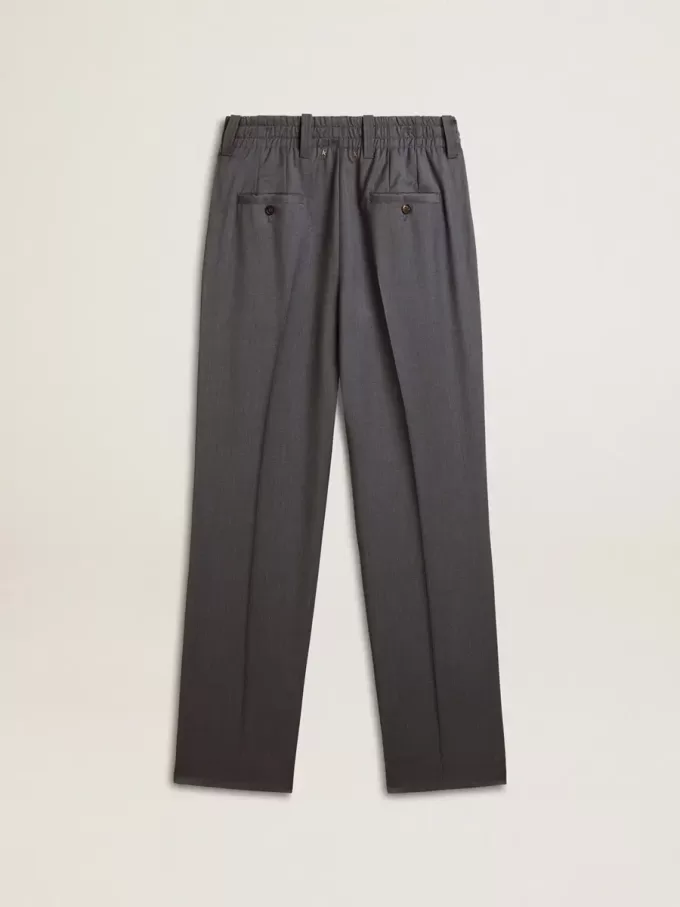 Pantalones holgados de mujer en lana azul celeste