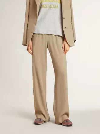 Pantalones joggers para mujer en color travertino