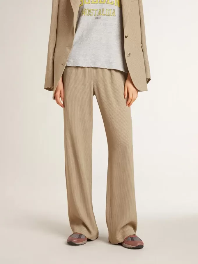 Pantalones joggers para mujer en color travertino